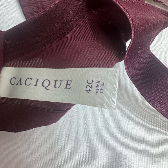 Cacique burgundy opulent lace bra size 42C - Picture 8 of 9